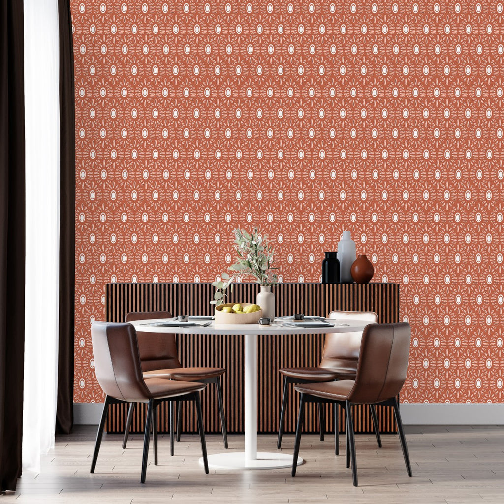Terracotta Color Wallpaper  uniQstiQ Geometric