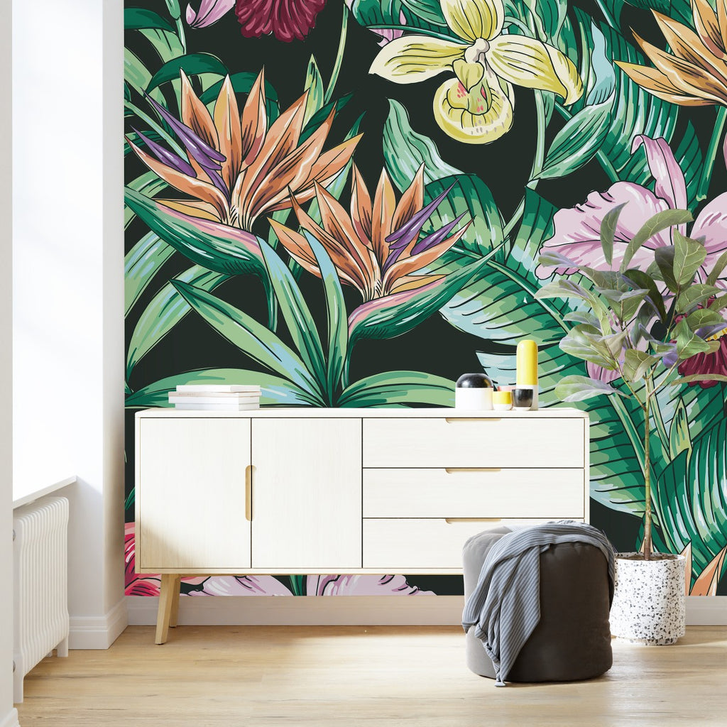 Tropical Flowers and Plants Wallpaper uniQstiQ Long Murals
