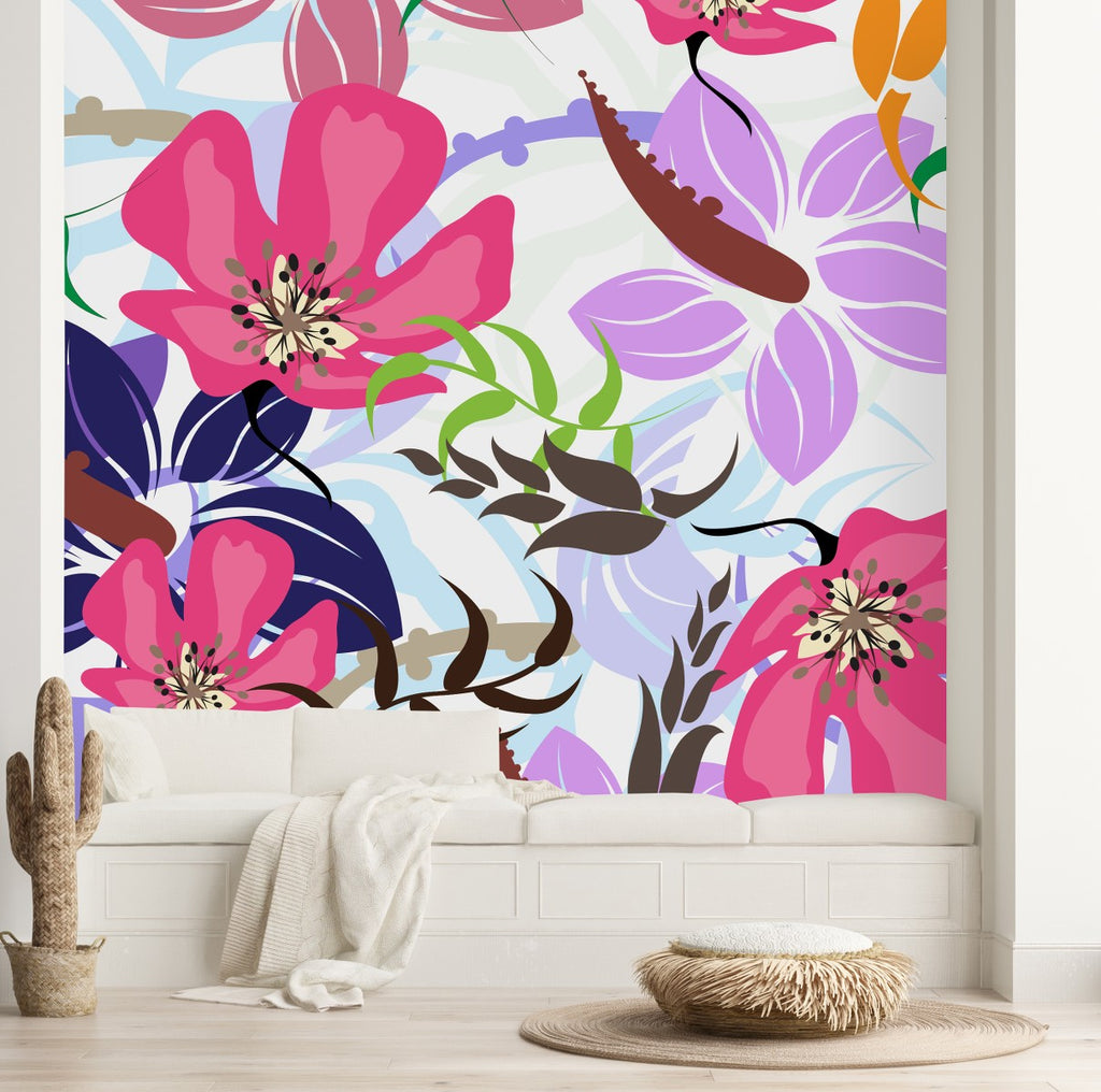 Brightly Floral Wallpaper  uniQstiQ Murals
