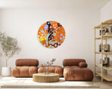 Meadow Flowers Mirrored Acrylic Circles Contemporary Home DǸcor Printed acrylic 