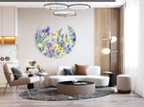 Meadow Flowers Printed Transparent Acrylic Circle - uniqstiq