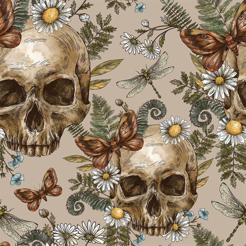 Skulls Pattern Wallpaper uniQstiQ Vintage