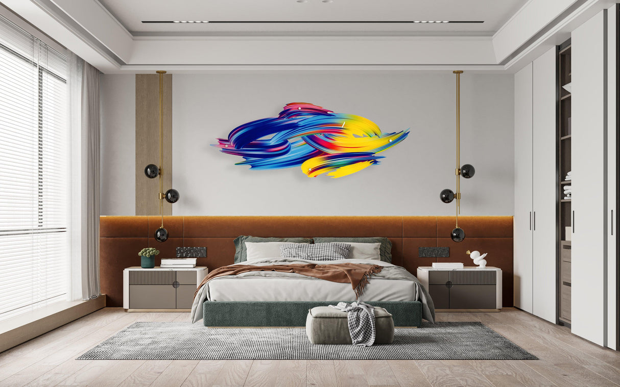 Mid Century Modern Wall /Oversized Multicolor Wall Art /Trendy Wall Art / Home Decor / Wall Decor/Wall Sculpture/ Printed Abstract Wall Decor - uniqstiq