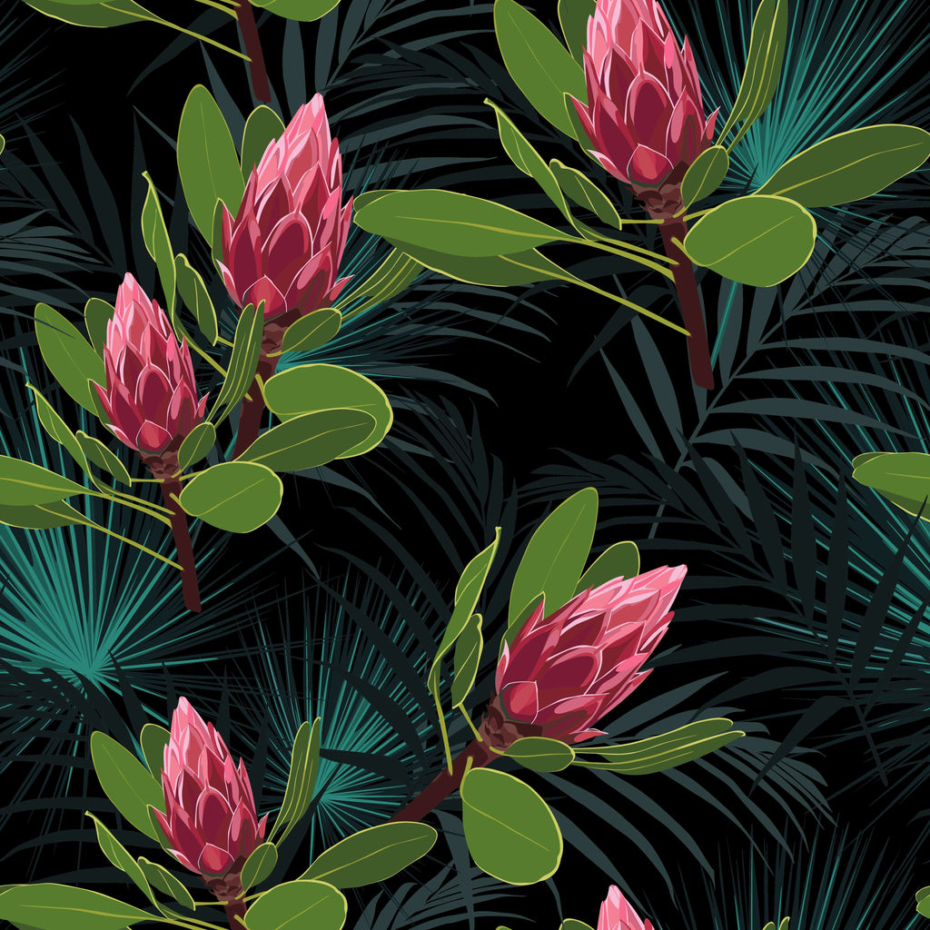 uniQstiQ Tropical Mix of Exotic Leaves Wallpaper Wallpaper