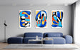 Modern Artwork Set of 3 Prints Modern Wall Art Modern Artwork Image 1