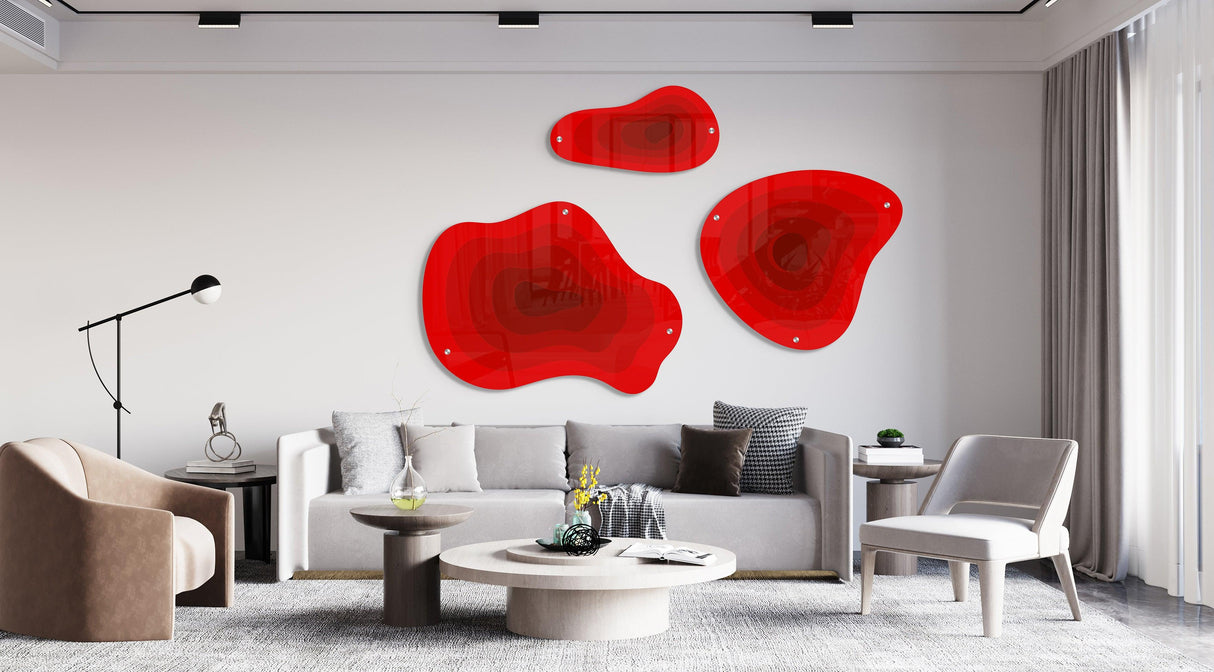 Multicolor Abstract Set of 3 Prints Acrylic Art Printed Wall Art - uniqstiq