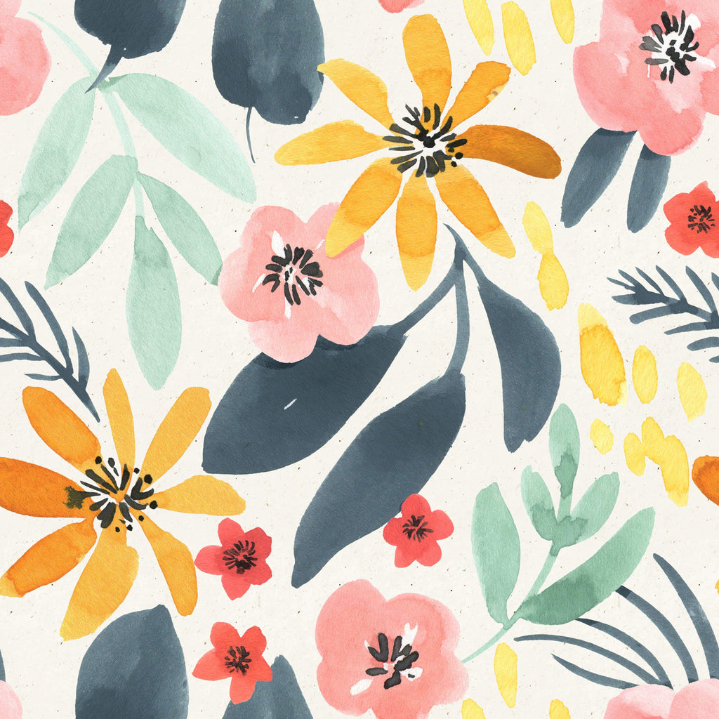 uniQstiQ Floral Multicolor Flowers Wallpaper Wallpaper