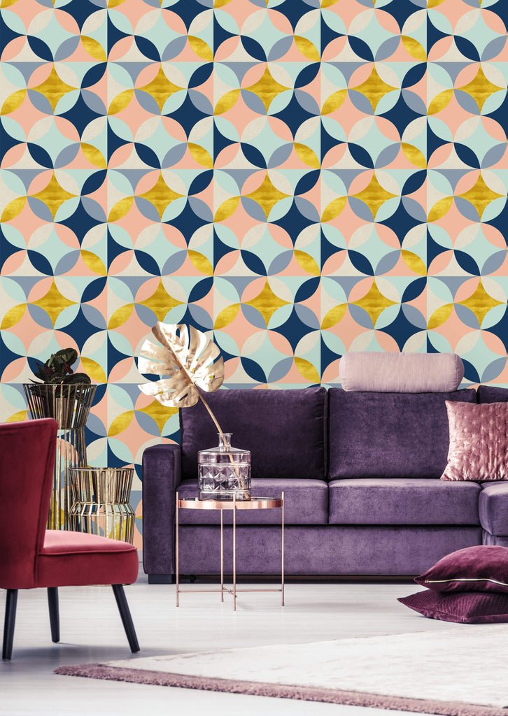 uniQstiQ Geometric Multicolor Geometric Wallpaper Wallpaper