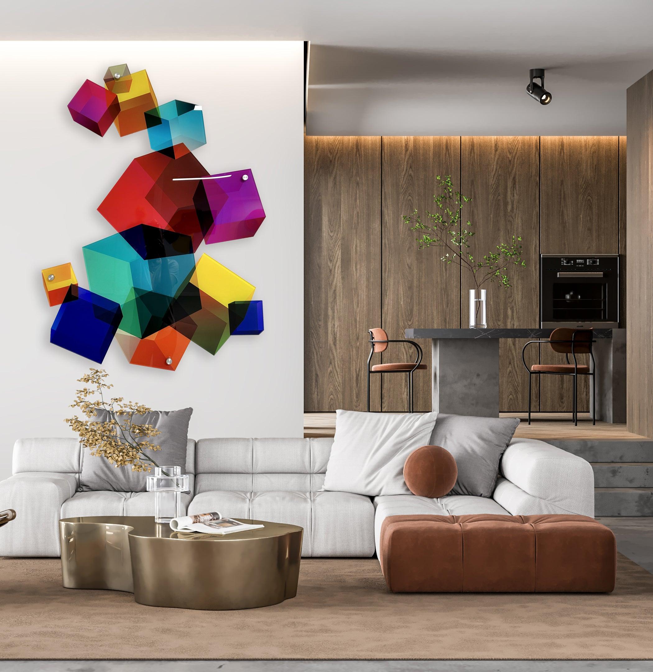 Multicolor Squares / Printed Acrylic Art/ Wall Art / Wall Multicolor Squares / Printed Acrylic Art/ Wall Art / Wall