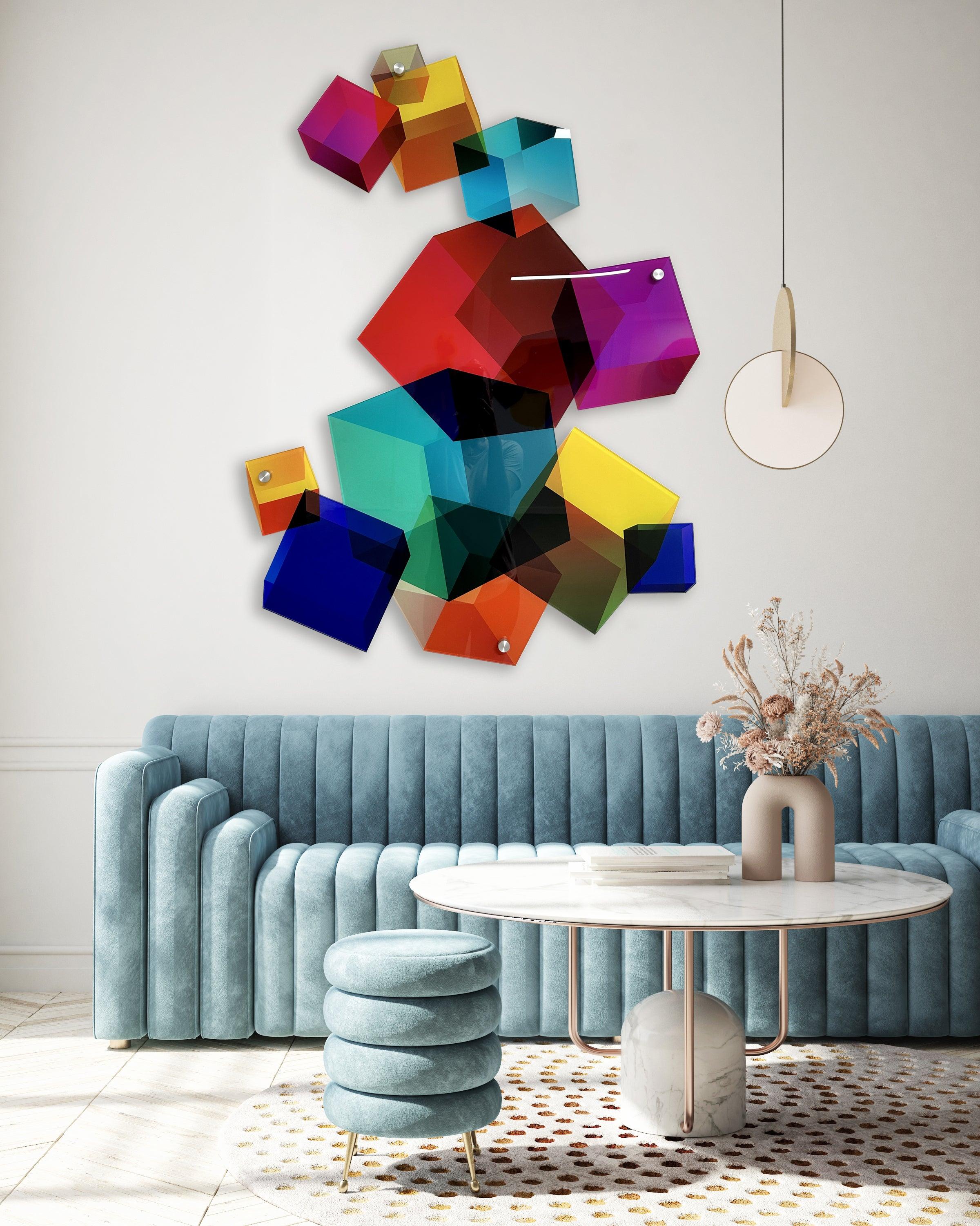 Multicolor Squares / Printed Acrylic Art/ Wall Art / Wall Multicolor Squares / Printed Acrylic Art/ Wall Art / Wall