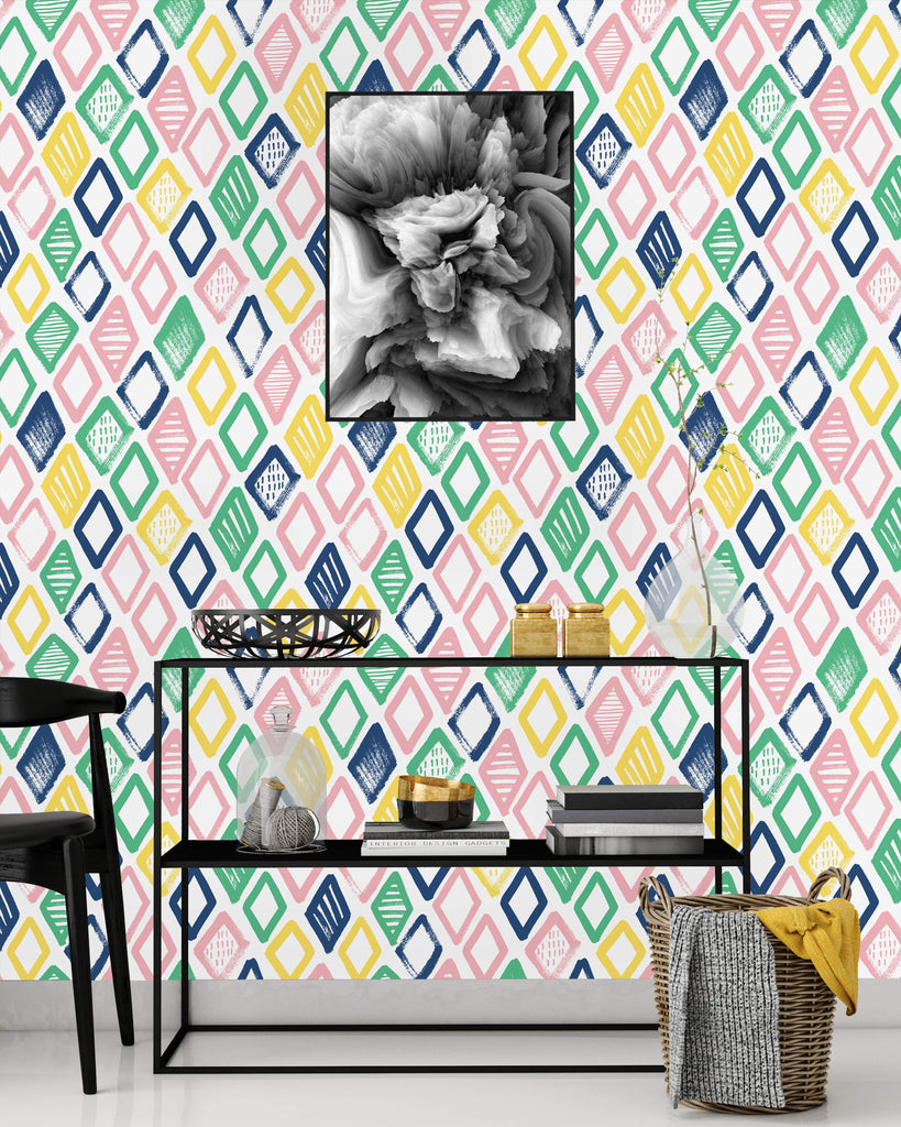 uniQstiQ Geometric Multicolor Triangles Wallpaper Wallpaper