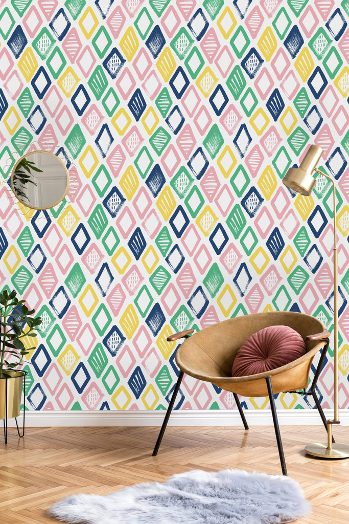 uniQstiQ Geometric Multicolor Triangles Wallpaper Wallpaper
