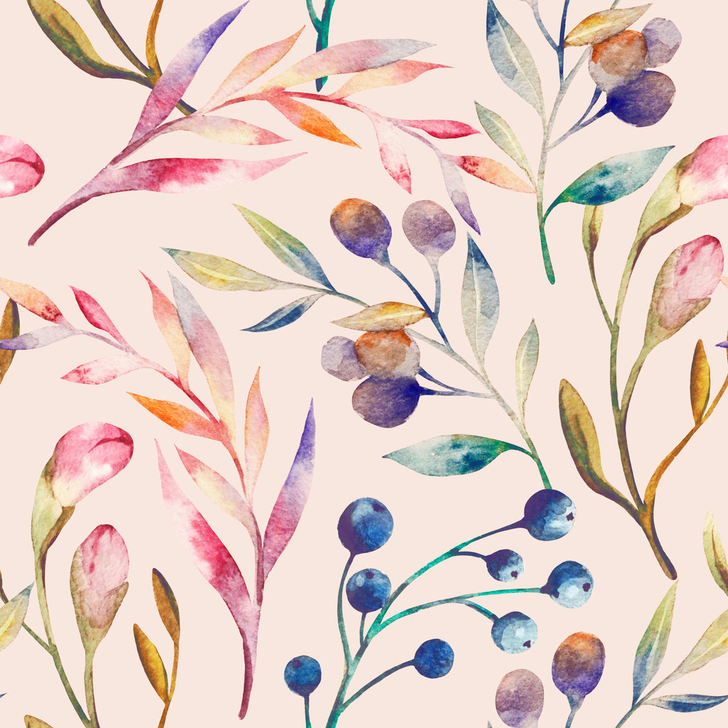 uniQstiQ Botanical Multicolored Hand Drawn Light Flowers Wallpaper Wallpaper