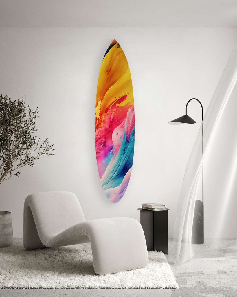 Paint Mixing Acrylic Surfboard Wall Art