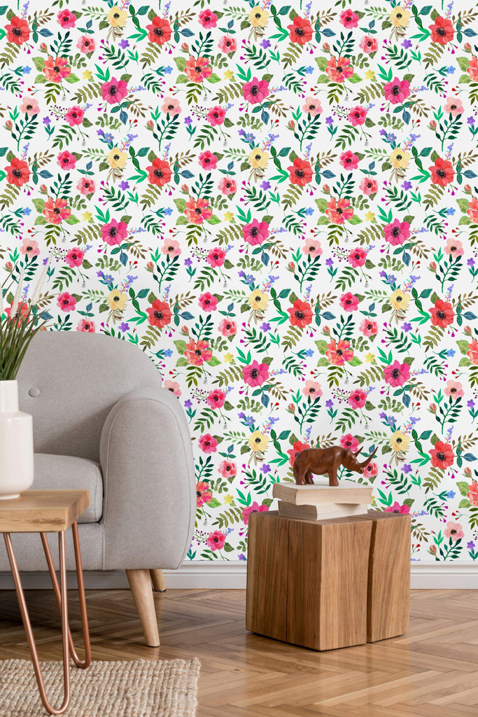 uniQstiQ Floral Nursery Lovely Flowers Wallpaper Wallpaper