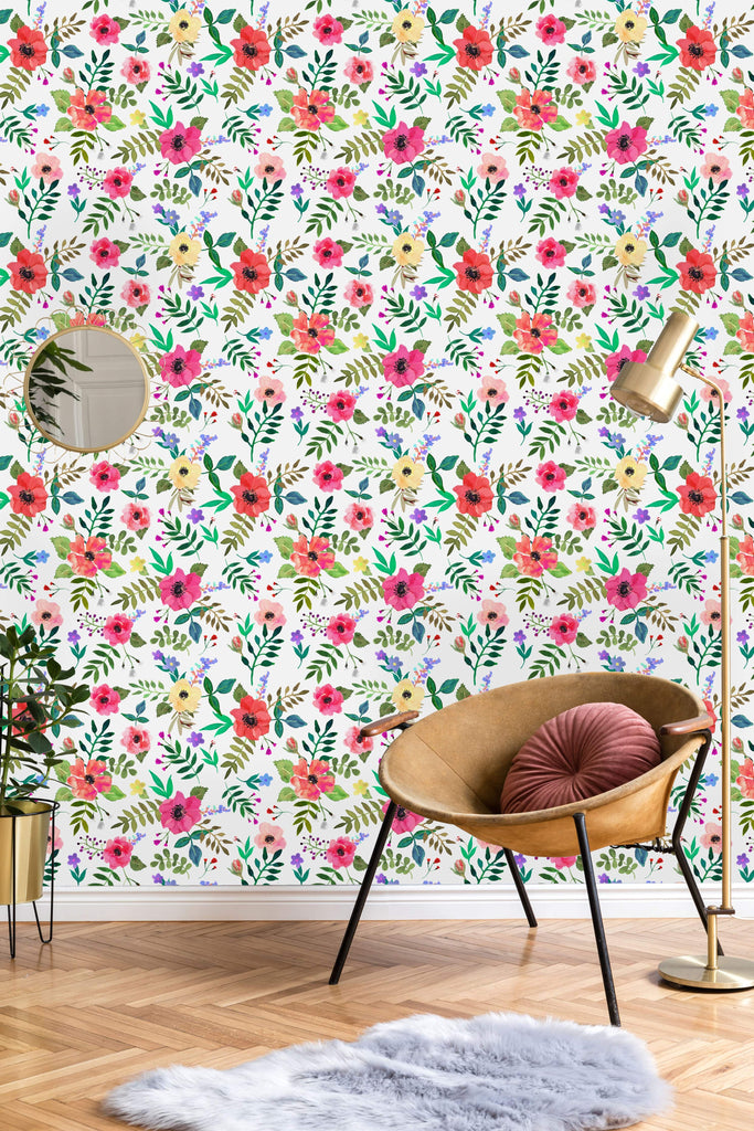 uniQstiQ Floral Nursery Lovely Flowers Wallpaper Wallpaper