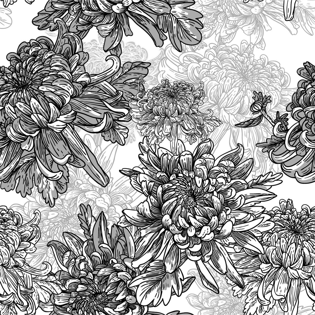Black and White Floral Wallpaper uniQstiQ Floral