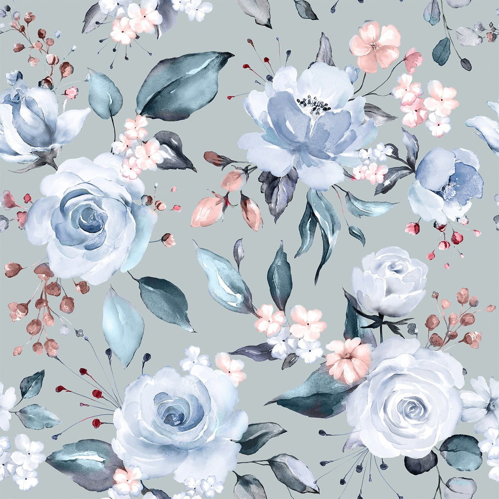 Grey Wallpaper with Roses uniQstiQ Floral