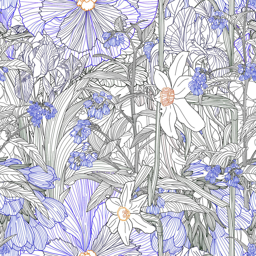 Floral Outlines Wallpaper uniQstiQ Floral