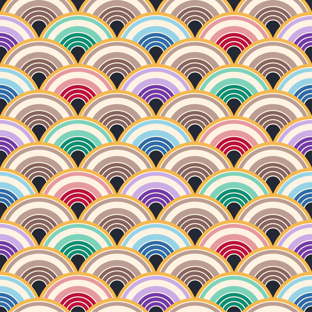 uniQstiQ Geometric Ocean Wave Pattern Wallpaper Wallpaper