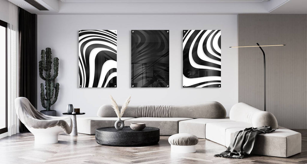 Zebra Pattern Set of 3 Prints Modern Wall Art Modern Artwork Image 1