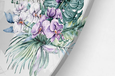 Orchid Composition Printed Transparent Acrylic Circle - uniqstiq