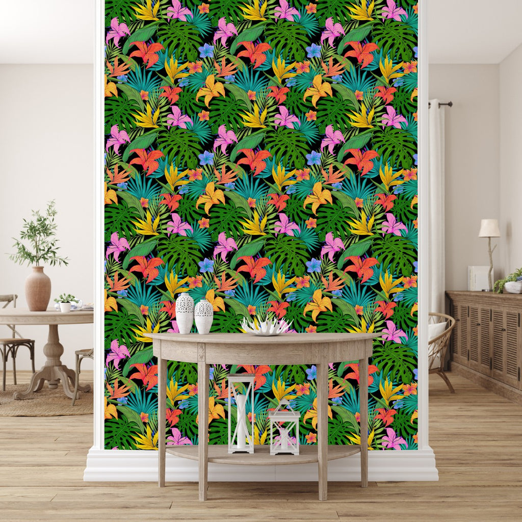 Brightly Flowers Wallpaper  uniQstiQ Tropical