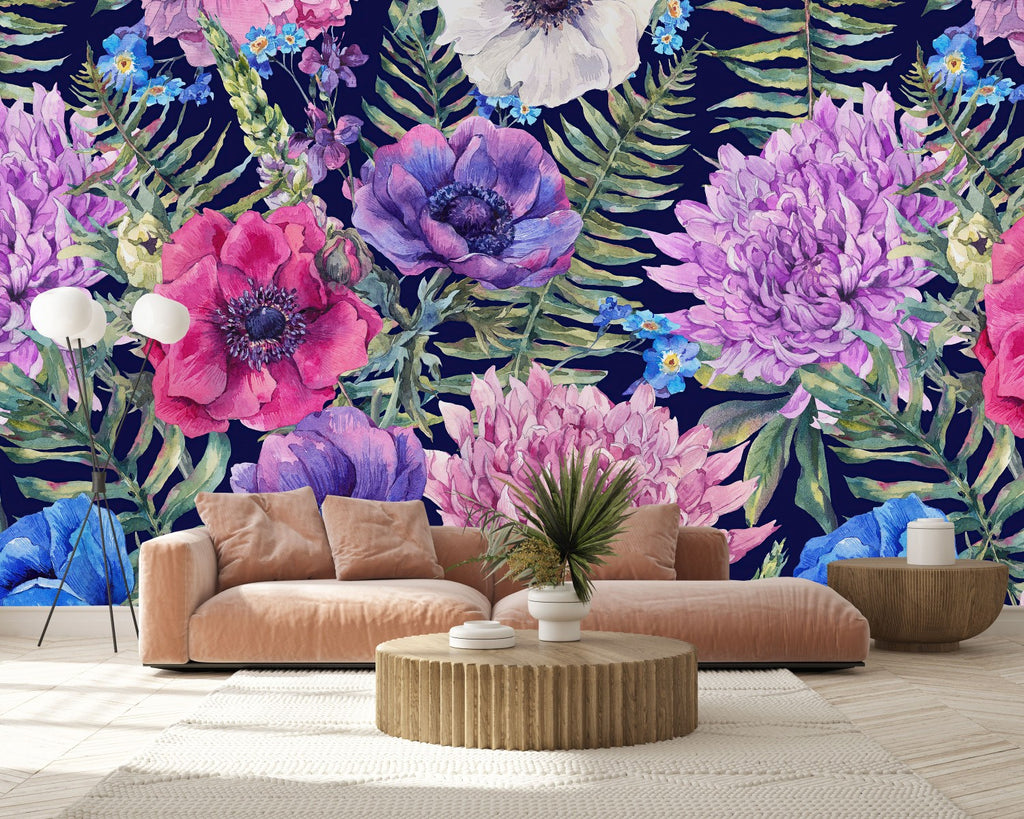 Colorful Floral Wallpaper  uniQstiQ Murals