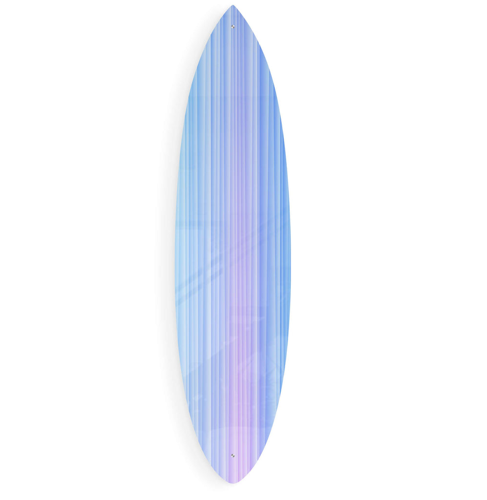 Blue Stripes Pattern Acrylic Surfboard Wall Art