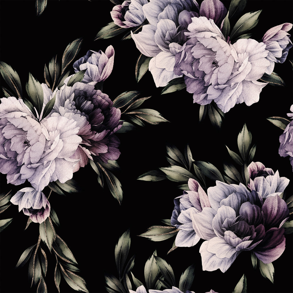 Dark Wallpaper with Peonies uniQstiQ Floral