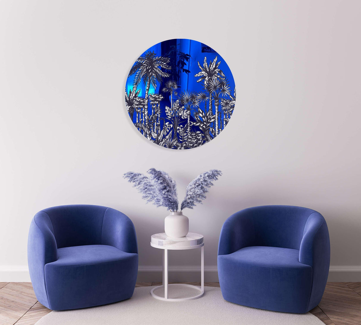 Palms Pattern Mirrored Acrylic Circles Contemporary Home DǸcor Printed acrylic 
