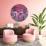 Palms Pattern Mirrored Acrylic Circles Contemporary Home DǸcor Printed acrylic 