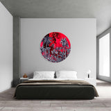 Palms Pattern Mirrored Acrylic Circles Contemporary Home DǸcor Printed acrylic 