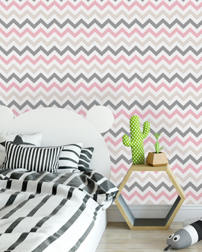 uniQstiQ Geometric Pastel Candy Colored Chevrons Wallpaper Wallpaper
