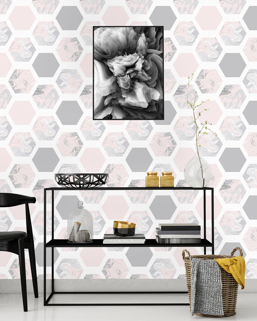 uniQstiQ Geometric Pastel Geometric Marble Wallpaper Wallpaper