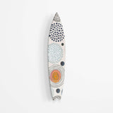 Pattern with Doodle Circles Acrylic Surfboard Wall Art - uniqstiq