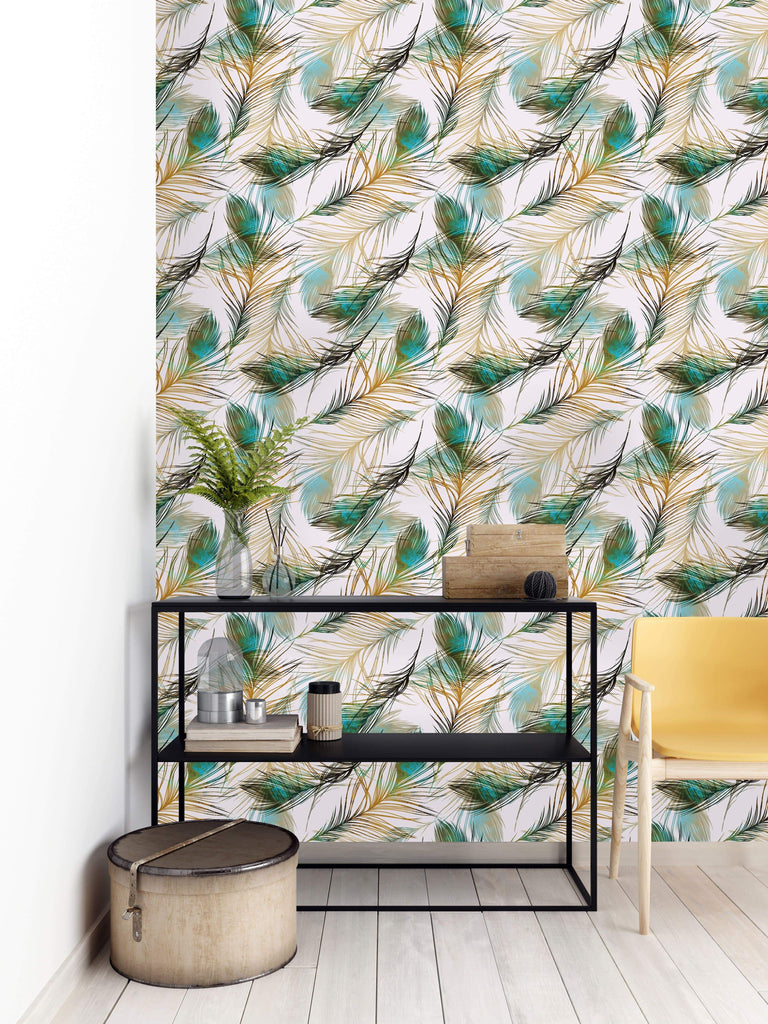 uniQstiQ Tropical Peacock Pattern Wallpaper Wallpaper