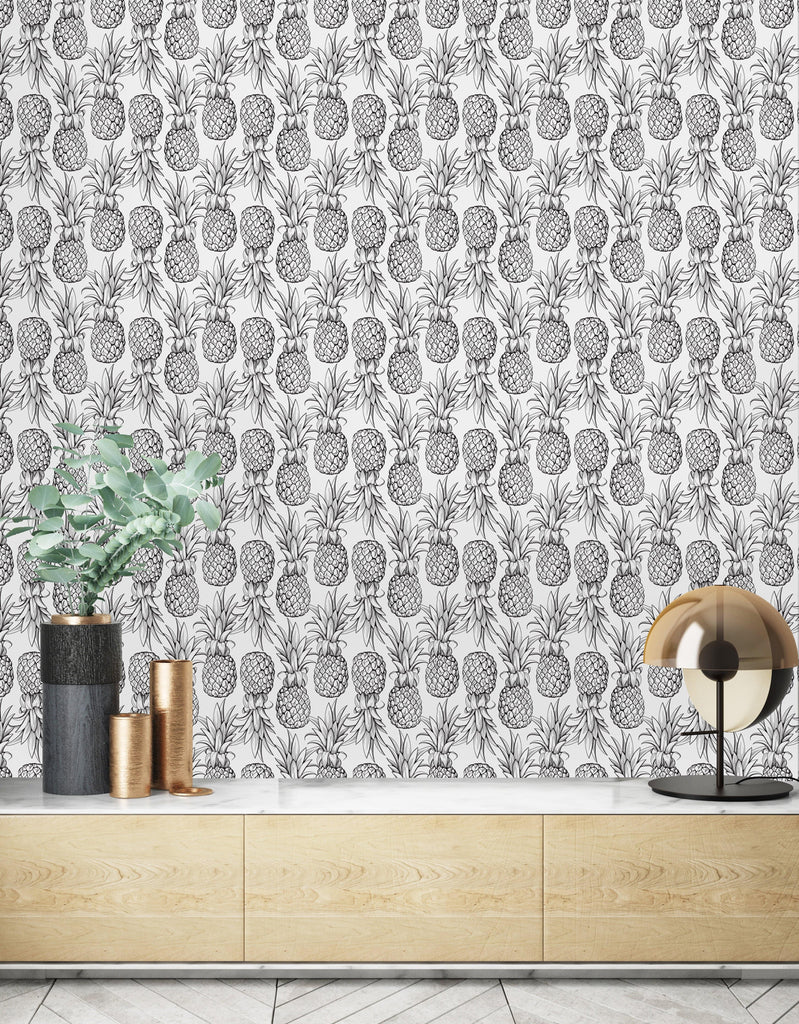 uniQstiQ Tropical Pineapples Seamless Pattern Wallpaper Wallpaper