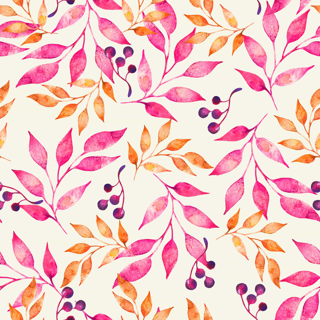 uniQstiQ Botanical Pink Leaves Wallpaper Wallpaper