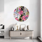 Pink Poppy Flowers Mirrored Acrylic Circles Contemporary Home DǸcor Printed acrylic 