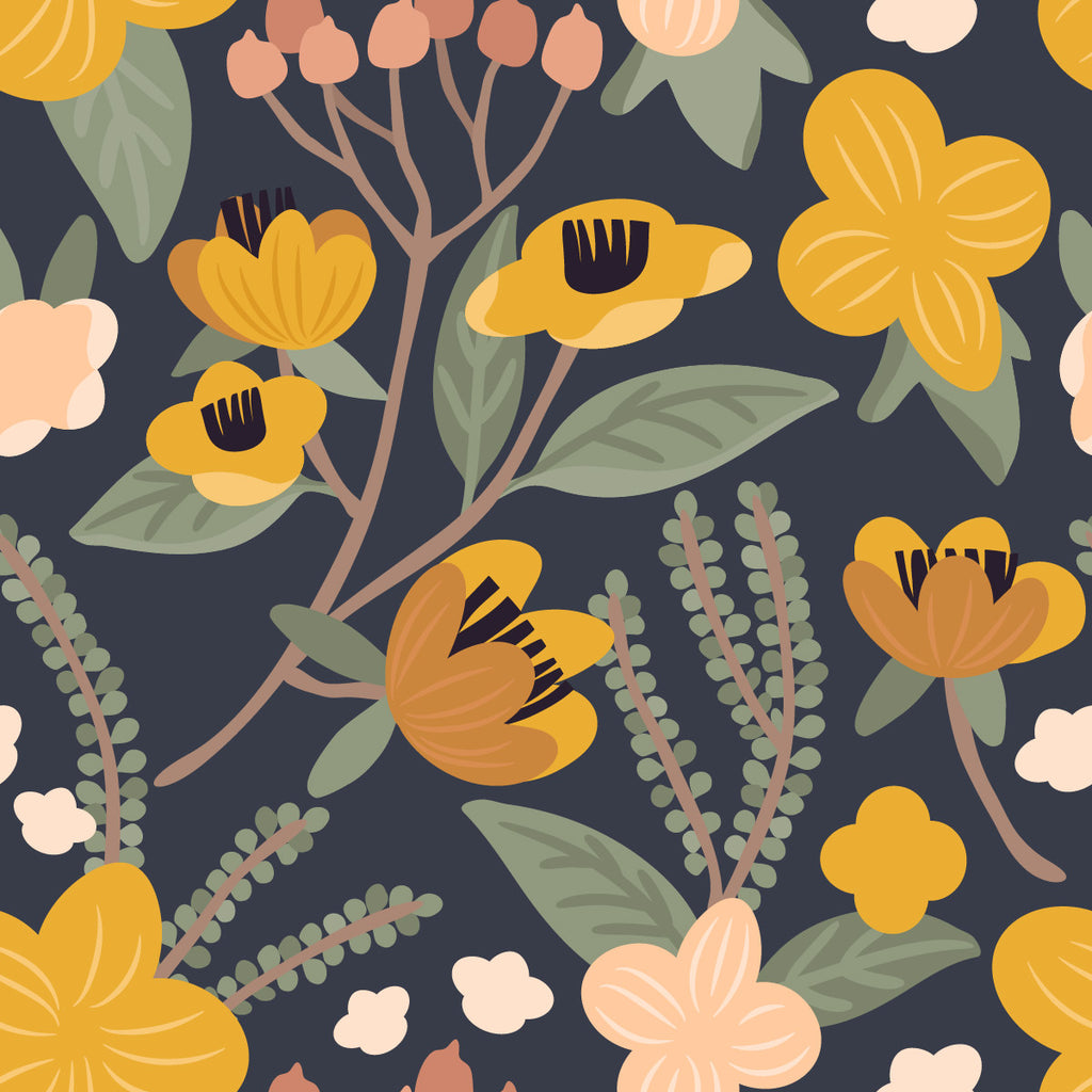 Orange Flowers Wallpaper  uniQstiQ Floral