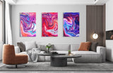 Purple and Pink  Decor Set of 3 Prints Modern Wall Art Modern Artwork Image 2