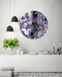 Purple Palm Leaves Mirrored Acrylic Circles Contemporary Home DǸcor Printed acrylic 