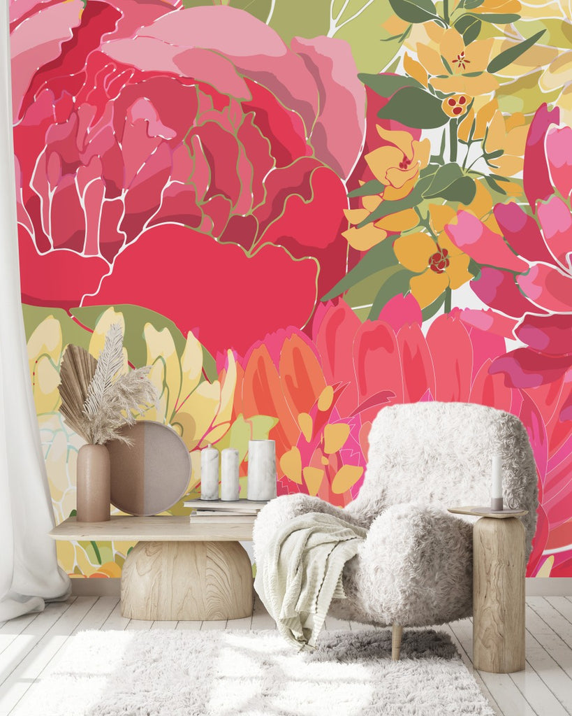 Large Flowers Wallpaper uniQstiQ Long Murals