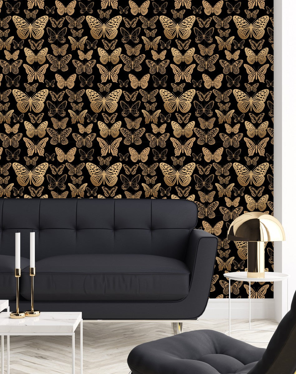Gold Butterflies Wallpaper buy at the best price with delivery – uniqstiq