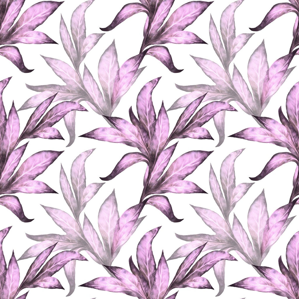 White Wallpaper with Pink Leaves  uniQstiQ Botanical
