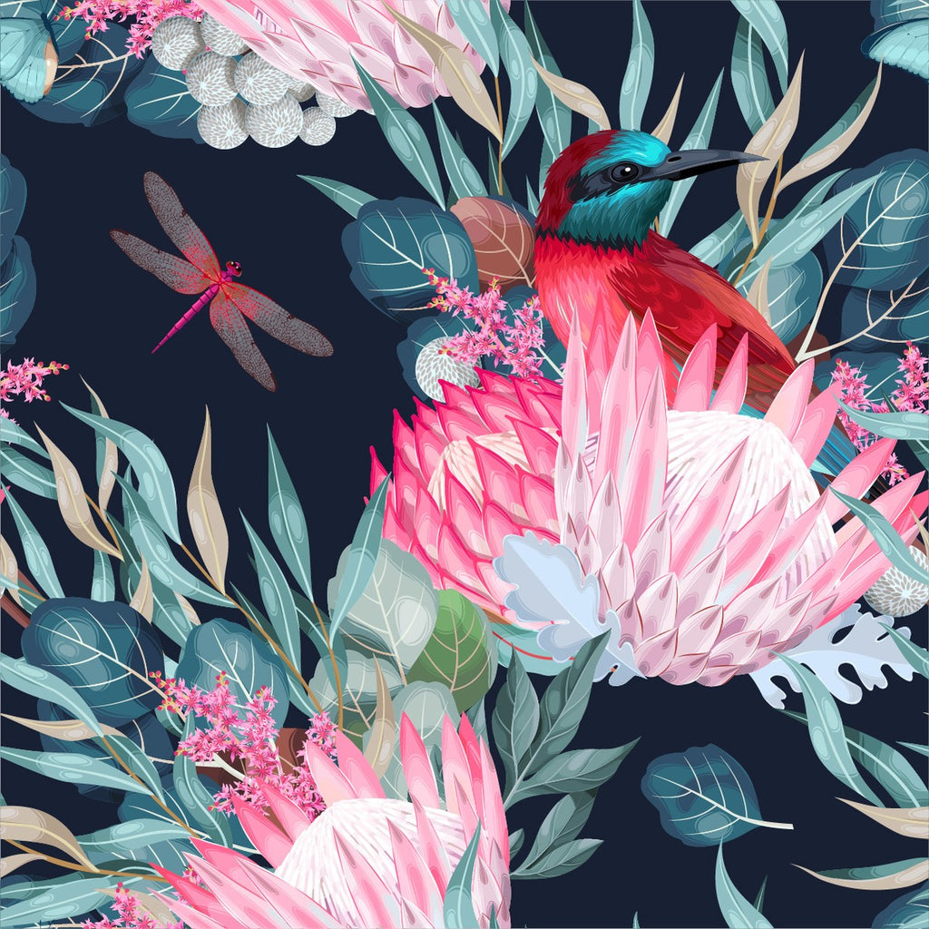 Exotic Flowers and Birds Wallpaper  uniQstiQ Tropical