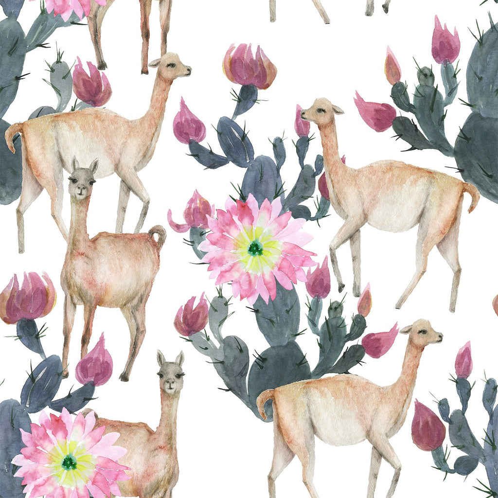Lamas between Flowers Wallpaper uniQstiQ Floral