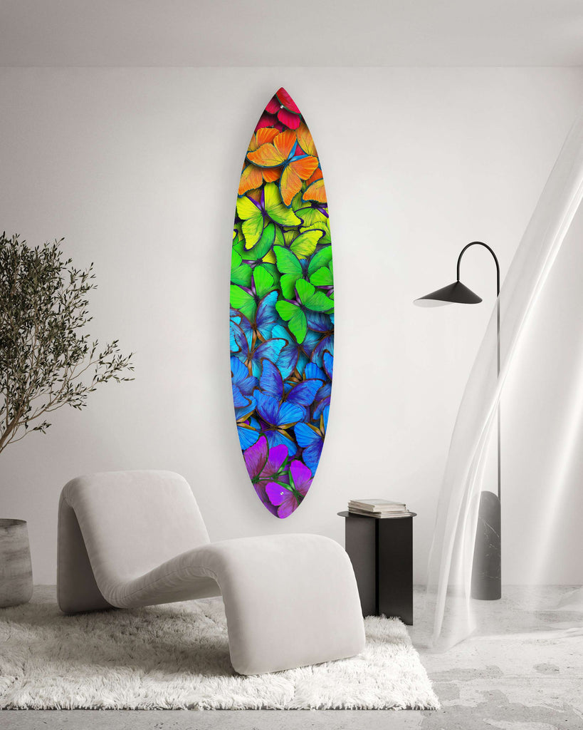 Colorful Butterflies Acrylic Surfboard Wall Art