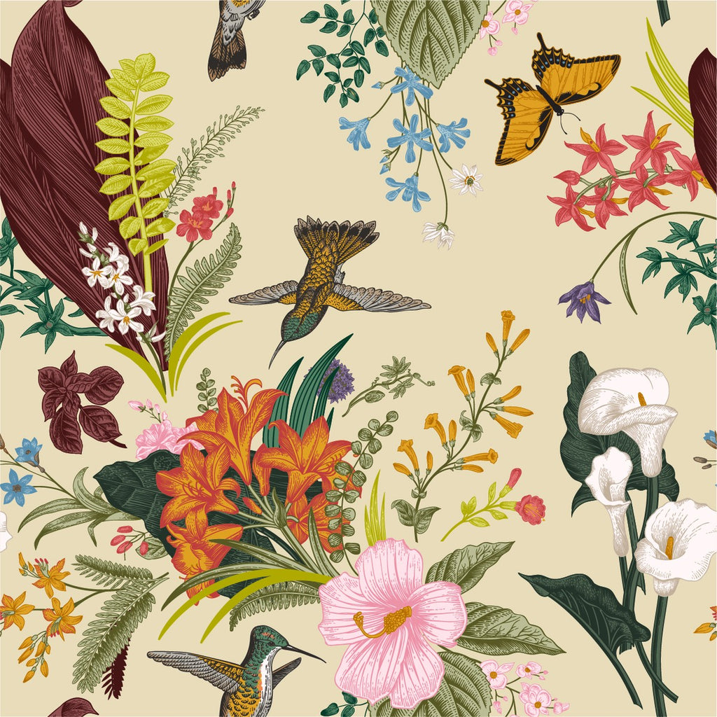 Flowers and Birds Wallpaper uniQstiQ Vintage